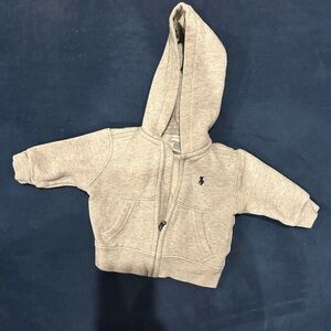 Ralph Lauren Baby Zip-Up Hoodie – 3M – Heather Gray